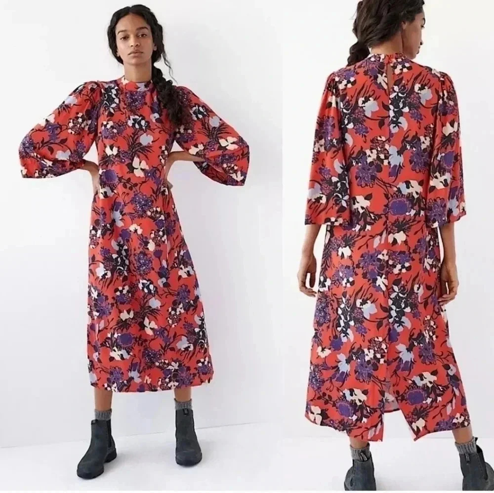 Anthropologie Porridge Angelique Maxi Retro Bohemian Floral Dress(S)